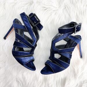 Antonio Melani Avett Velvet Heels Sandals Navy Black